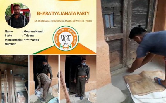 Amid 'Nesha Mukt Tripura' hypes, illegal Ganja Stocks along with Woods Seized from BJP Booth President's house at Rajnagar Amid 'Nesha Mukt Tripura' hypes, illegal Ganja Stocks along with Woods Seized from BJP Booth President's house at Rajnagar